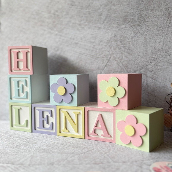 Tons Pastel Cubos 6x6cm Decoração Bebê
