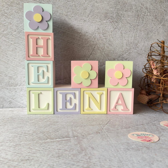 Tons Pastel Cubos 6x6cm Decoração Bebê