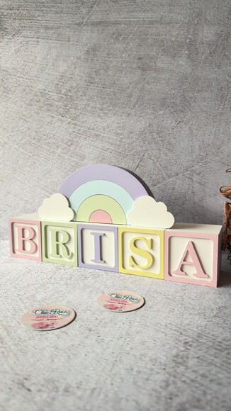 Tons Pastel Cubos 6x6cm Ts + Arco Íris. Decoração Bebê