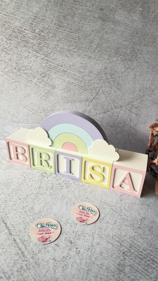 Tons Pastel Cubos 6x6cm Ts + Arco Íris. Decoração Bebê