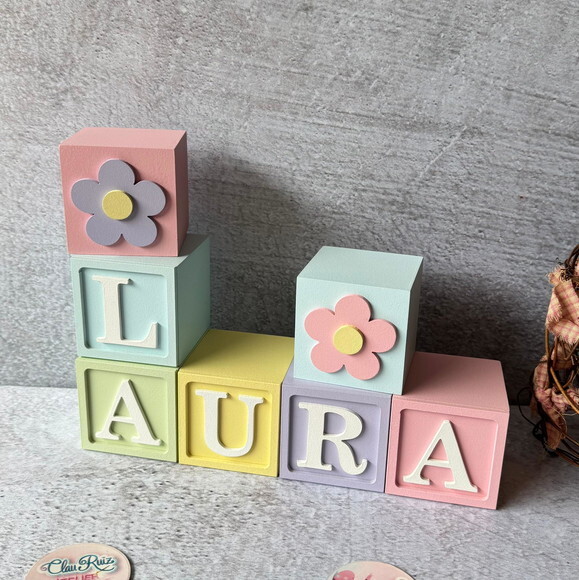 Tons Pastel Cubos 6x6cm Ts- Decoração Bebê