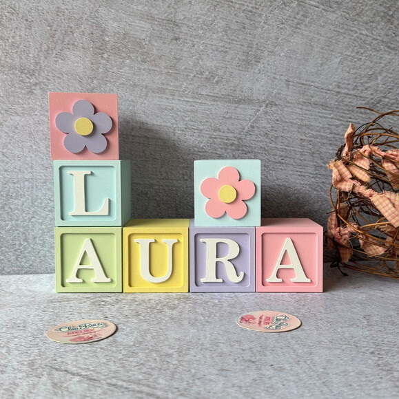 Tons Pastel Cubos 6x6cm Ts- Decoração Bebê