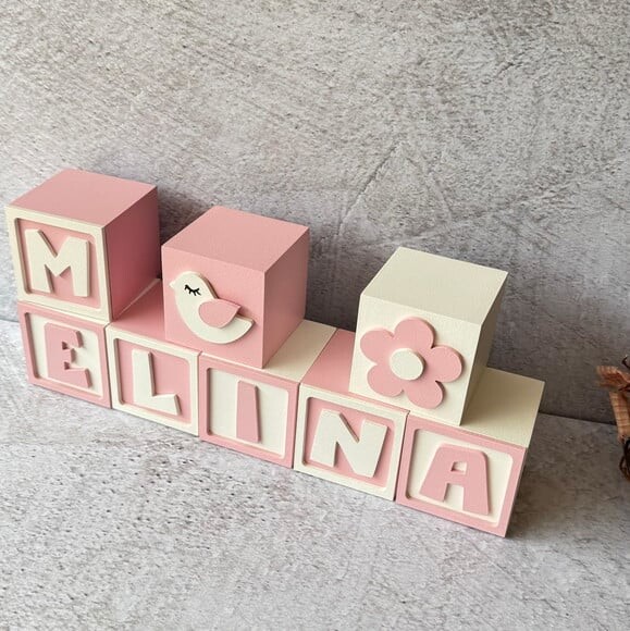 Tons Pastel Cubos 6x6cm Ts- Decoração Bebê