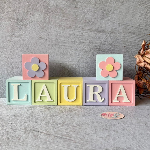 Tons Pastel Cubos 6x6cm Ts- Decoração Bebê