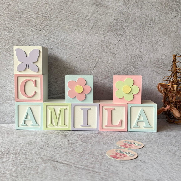 Tons Pastel Cubos 6x6cm Ts- Decoração Bebê