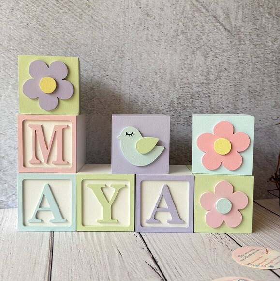 Tons Pastel Cubos 6x6cm Ts- Decoração Bebê