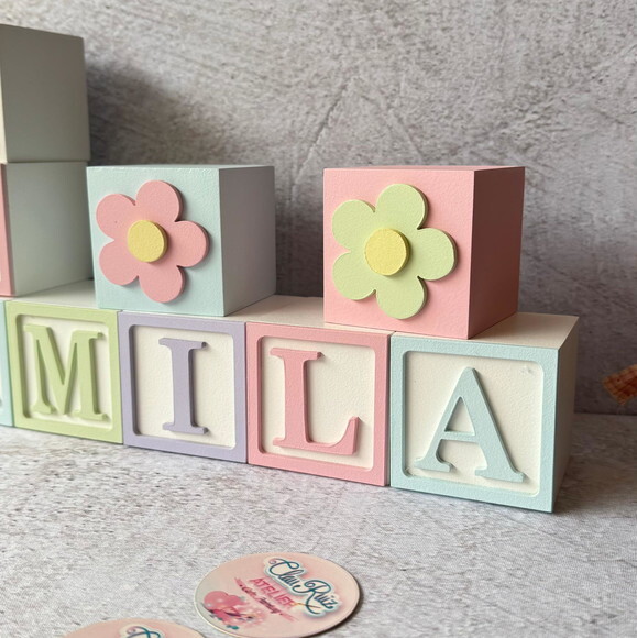 Tons Pastel Cubos 6x6cm Ts- Decoração Bebê