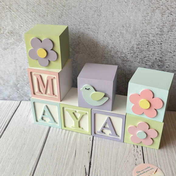 Tons Pastel Cubos 6x6cm Ts- Decoração Bebê