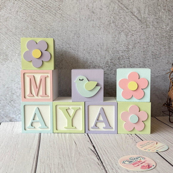 Tons Pastel Cubos 6x6cm Ts- Decoração Bebê