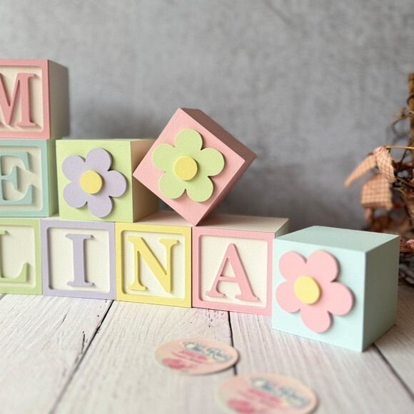 Tons Pastel Cubos 6x6cm Ts- Decoração Bebê