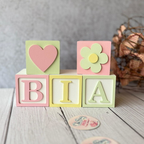 Tons Pastel Cubos 6x6cm Ts- Decoração Bebê