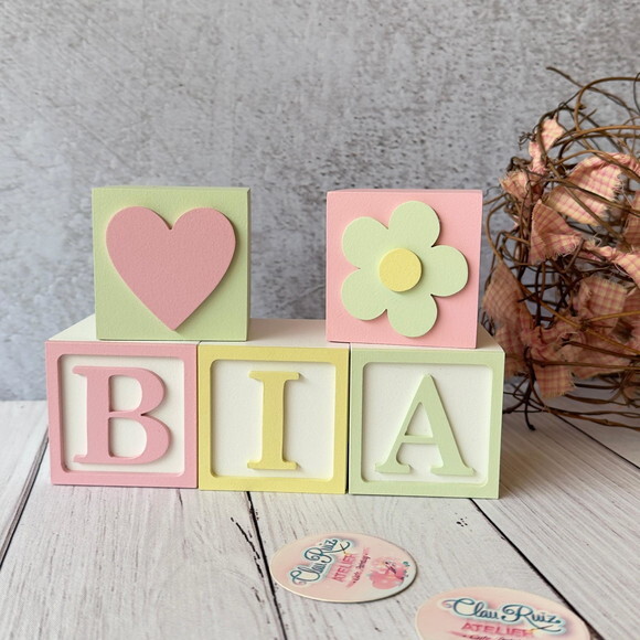 Tons Pastel Cubos 6x6cm Ts- Decoração Bebê