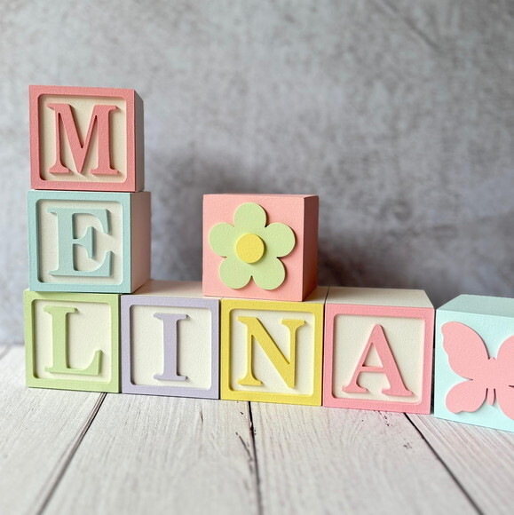 Tons Pastel Cubos 6x6cm Ts- Decoração Bebê