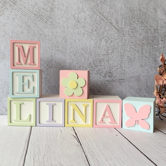 Tons Pastel Cubos 6x6cm Ts- Decoração Bebê
