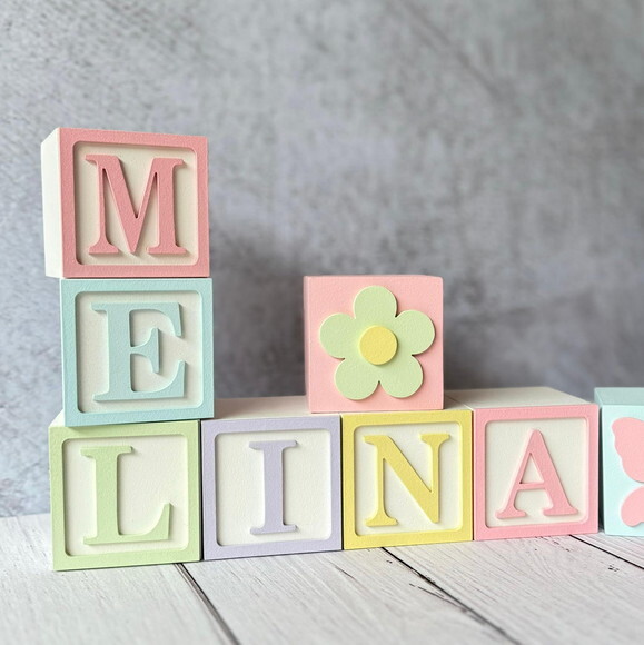 Tons Pastel Cubos 6x6cm Ts- Decoração Bebê