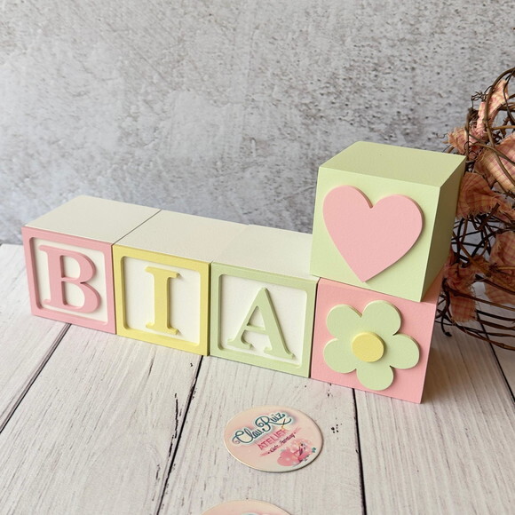 Tons Pastel Cubos 6x6cm Ts- Decoração Bebê