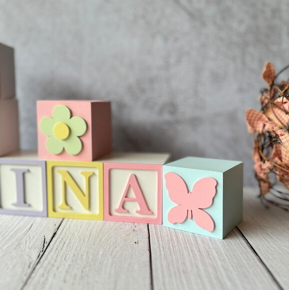 Tons Pastel Cubos 6x6cm Ts- Decoração Bebê