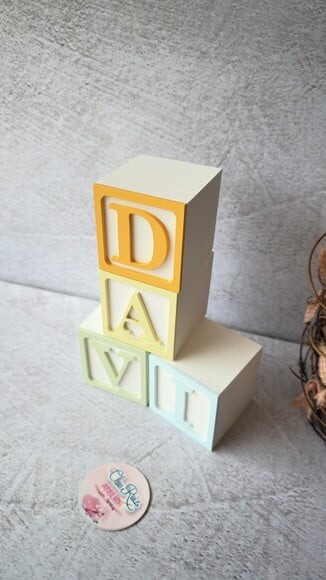 Tons Pastel Cubos Personalizados 6x6cm Decoração Bebê
