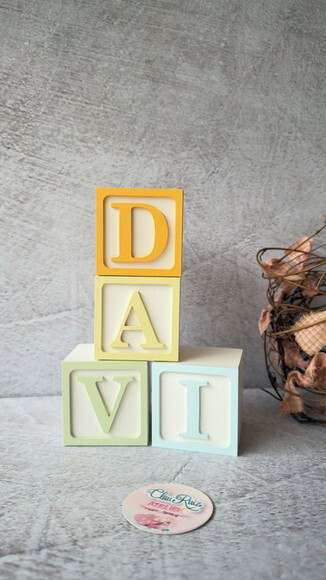 Tons Pastel Cubos Personalizados 6x6cm Decoração Bebê