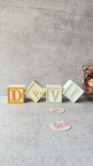 Tons Pastel Cubos Personalizados 6x6cm Decoração Bebê