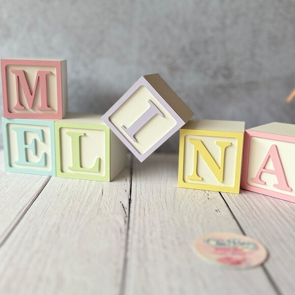 Tons Pastel Cubos Personalizados 6x6cm Decoração Bebê
