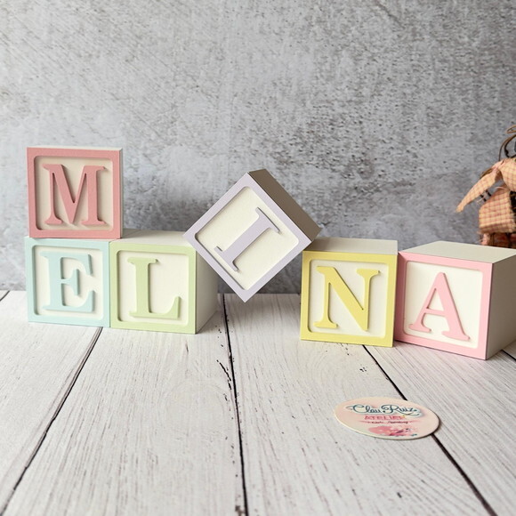 Tons Pastel Cubos Personalizados 6x6cm Decoração Bebê