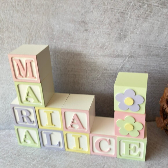 Tons Pastel Cubos Personalizados 6x6cm Decoração Bebê