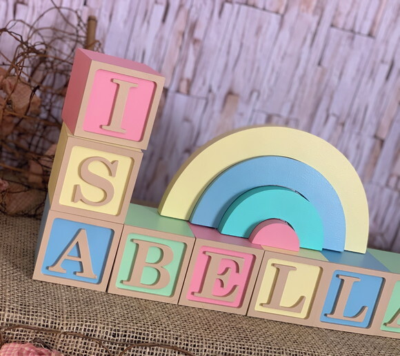 Tons Terrosos - Cubos 6x6cm Ts + Arco Íris Decoração Bebê