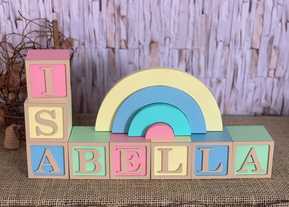 Tons Terrosos - Cubos 6x6cm Ts + Arco Íris Decoração Bebê