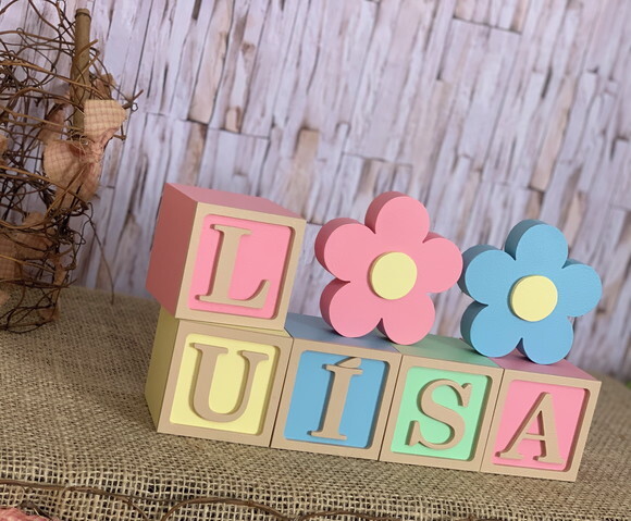 Tons Terrosos Cubos 6x6cm Ts+ Dupla de Flor Decoração Bebê