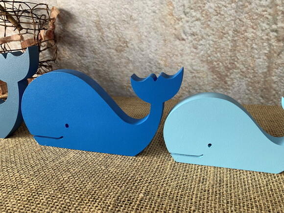 Trio de Baleia - Fundo do Mar - Decoração Bebê