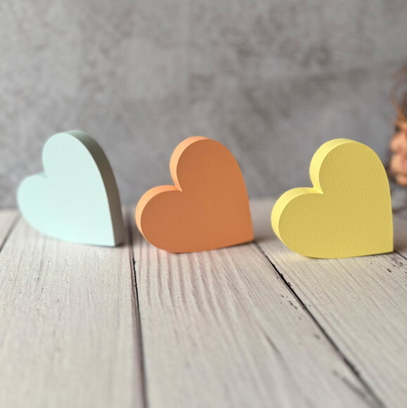 Trio de Coração - Pastel - Decoração Bebê