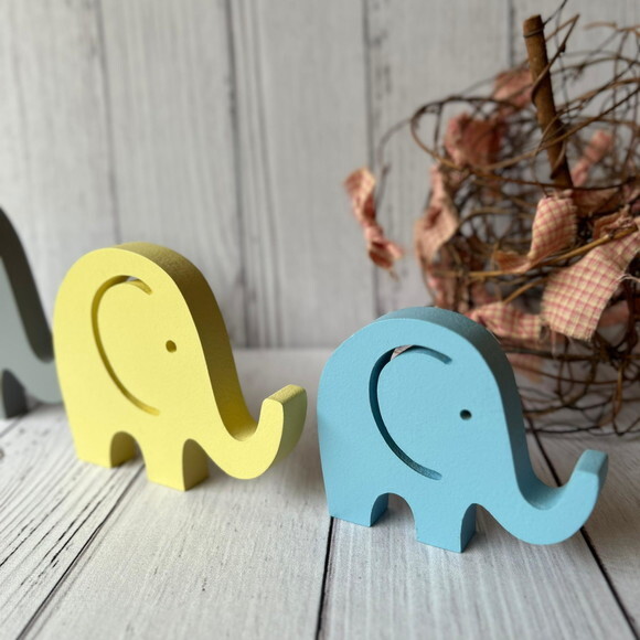 Trio de Elefantes de Mesa Decoração Bebê