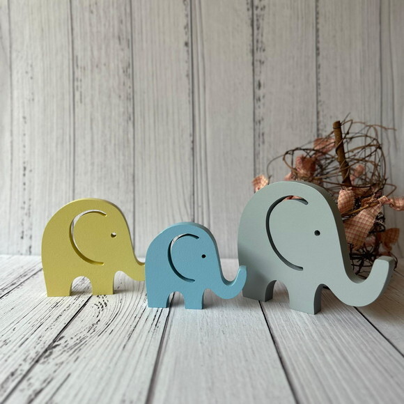 Trio de Elefantes de Mesa Decoração Bebê