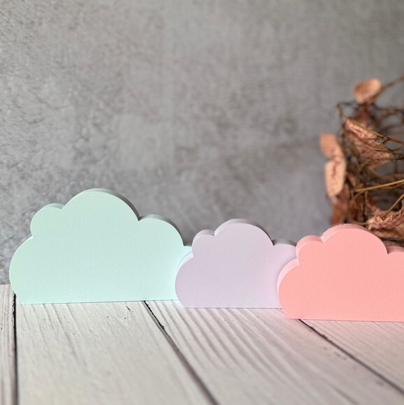 Trio de Nuvens Pastel - Decoração Bebê