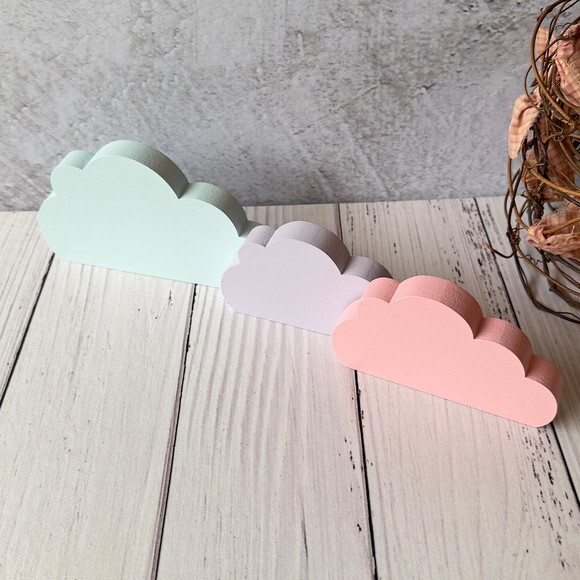 Trio de Nuvens Pastel - Decoração Bebê