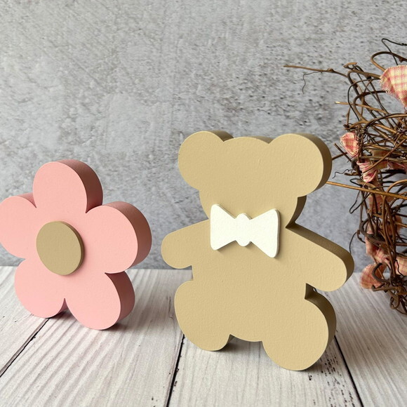 Urso + Flor Chá Revelação Decoração Bebê