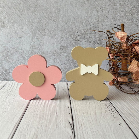 Urso + Flor Chá Revelação Decoração Bebê
