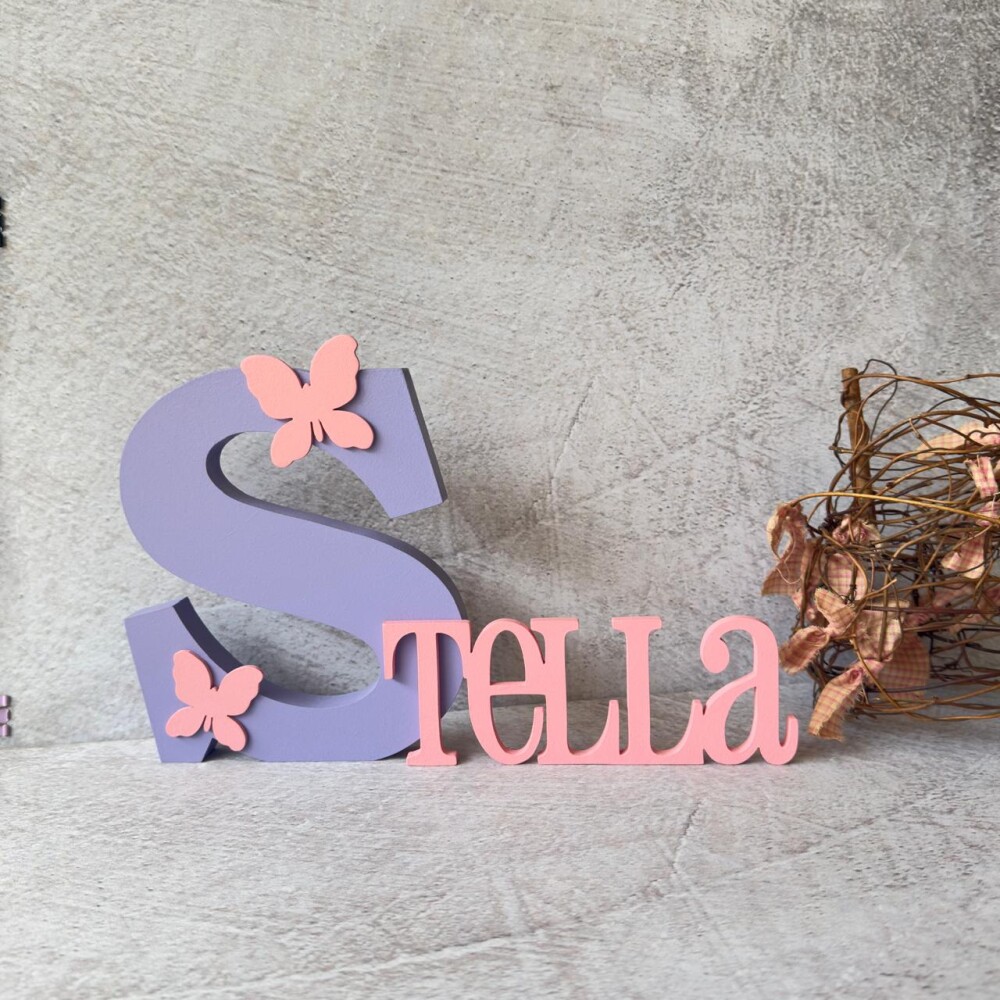 Nome em MDF Personalizado para Quarto de Bebê - Letras Decorativ