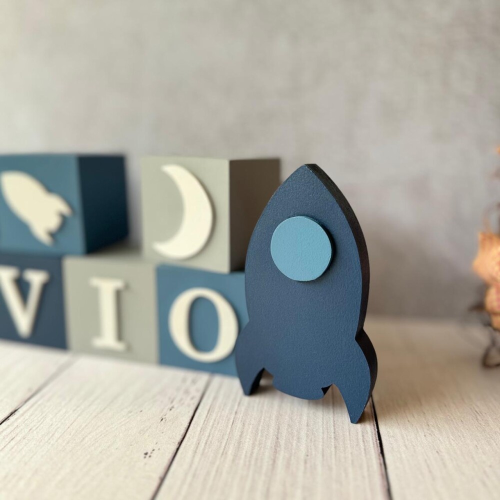 Cubos Decorativos Astronauta 8x8 cm Personalizados com Nome – K