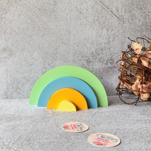Arco Íris de Mesa 4 Faixas Decoração Bebê