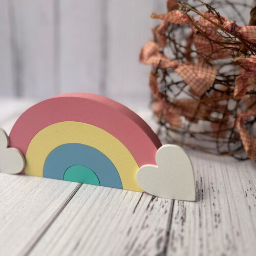 Arco Íris de Mesa Decoração Bebê - Chuva de Amor
