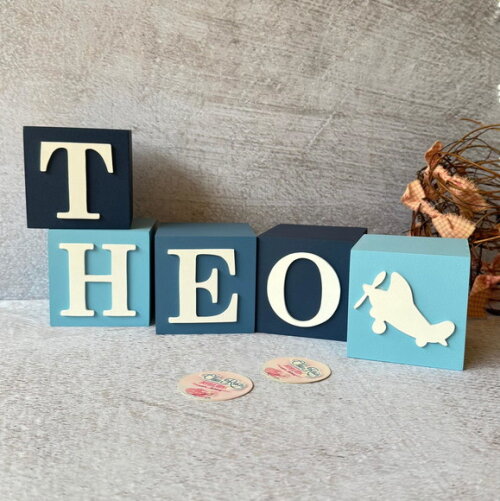 Aviãozinho - Cubos 8x8cm Decoração Bebê