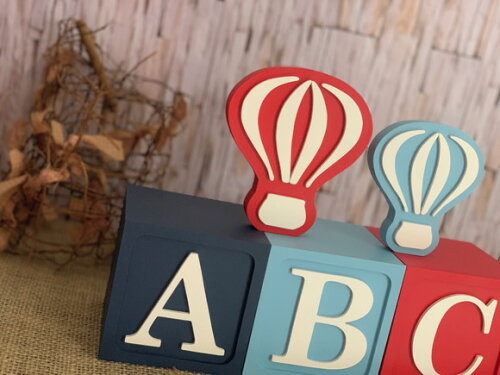 Balão com Cubos 10x10cm Ts Decoração Bebê