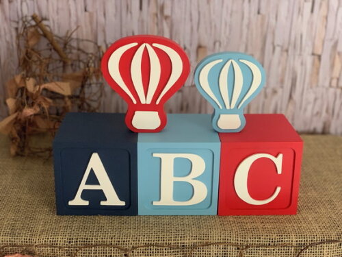 Balão com Cubos 10x10cm Ts Decoração Bebê