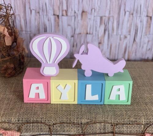Balão e Avião Candy Colors - Cubos 6x6cm Ts