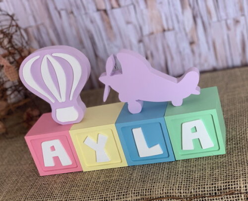 Balão e Avião Candy Colors - Cubos 6x6cm Ts