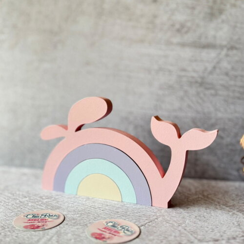 Baleia - Arco Íris de Mesa Decoração Bebê