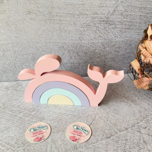Baleia - Arco Íris de Mesa Decoração Bebê