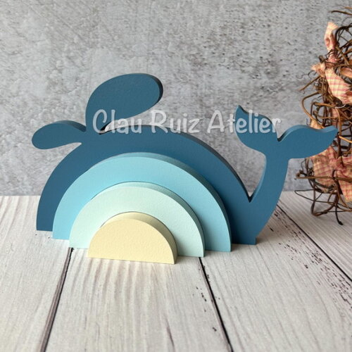 Baleia - Arco Íris de Mesa Decoração Bebê